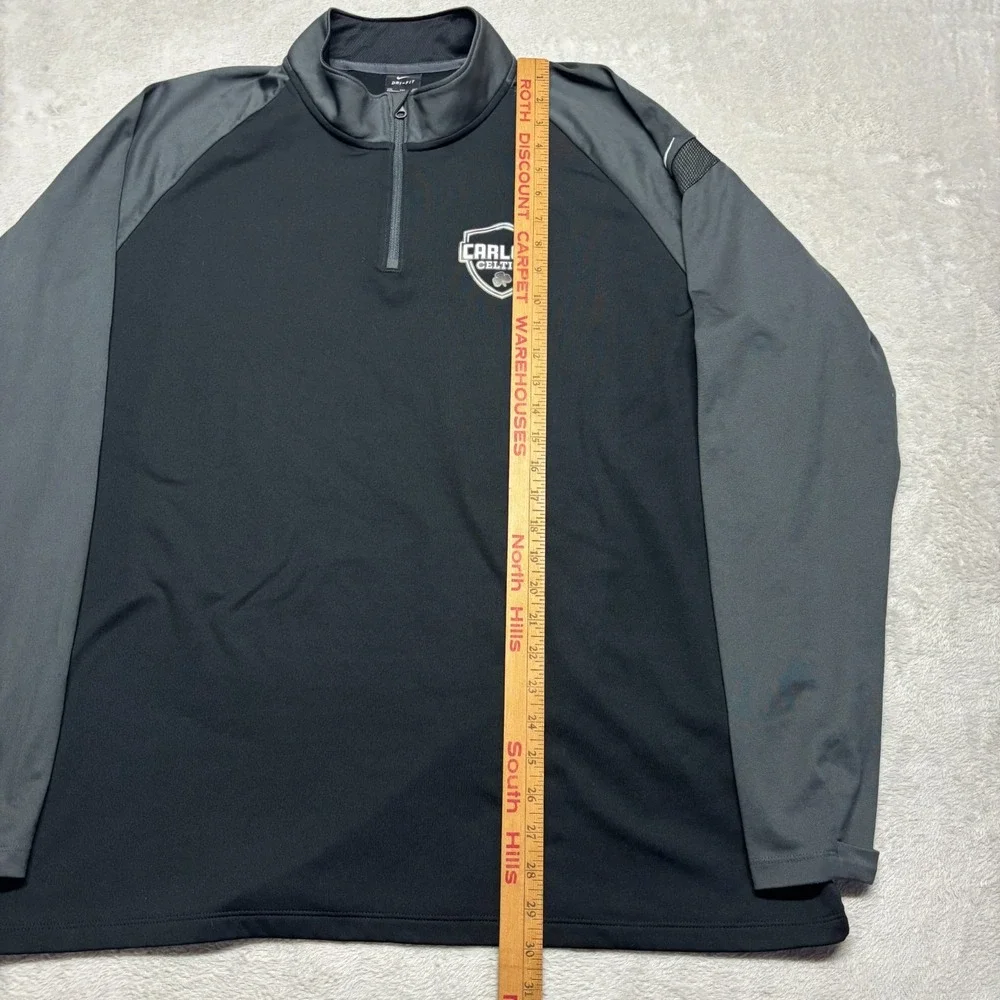 Carlow Celtics Nike 1/4 Zip Lightweight Pullover Jacket XXL Fleece Dri-Fit Black